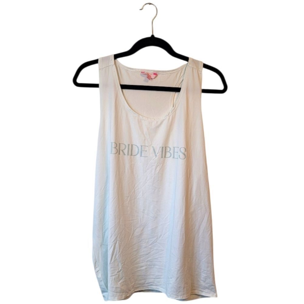 Miss To Mrs. Women's Mint Green Bride Vibes Only Tank Top Size XL